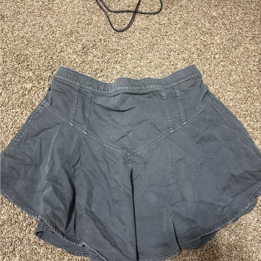 Aerie Charcoal Denim Look Alike Skater Skirt